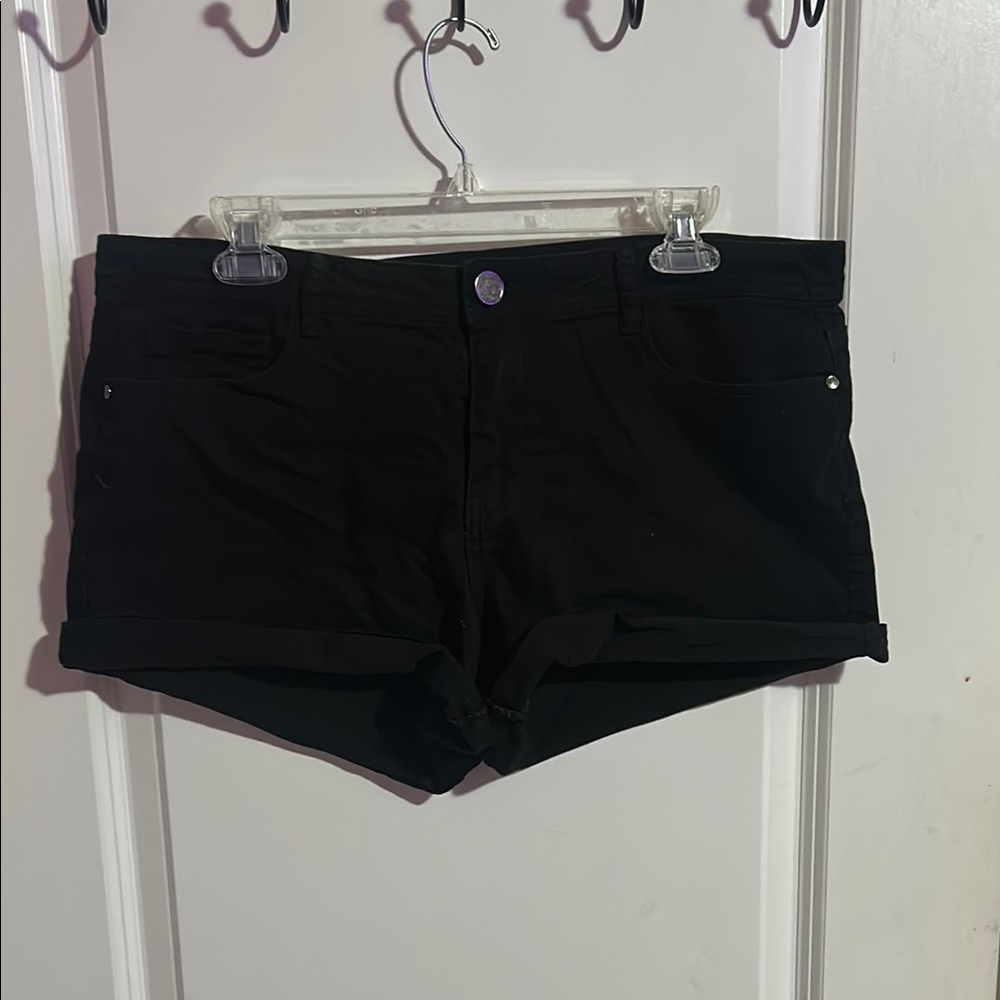 Black mini shorts